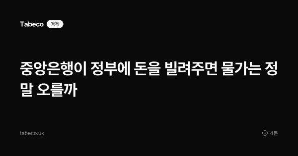중앙은행이 정부에 돈을 빌려주면 물가는 정말 오를까