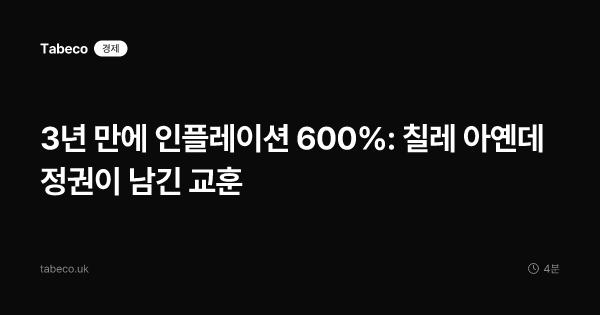 3년 만에 인플레이션 600%: 칠레 아옌데 정권이 남긴 교훈