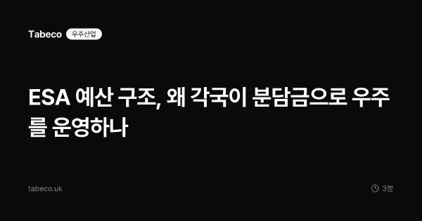 ESA 예산 구조, 왜 각국이 분담금으로 우주를 운영하나