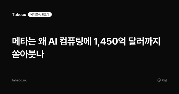 메타는 왜 AI 컴퓨팅에 1,450억 달러까지 쏟아붓나