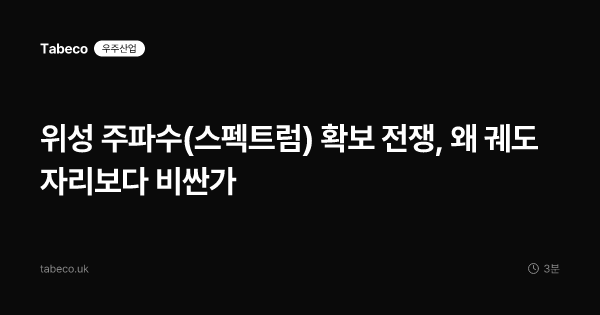위성 주파수(스펙트럼) 확보 전쟁, 왜 궤도 자리보다 비싼가