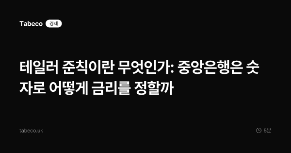 테일러 준칙이란 무엇인가: 중앙은행은 숫자로 어떻게 금리를 정할까