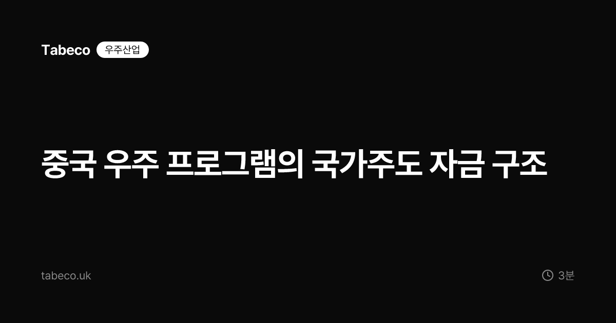 중국 우주 프로그램의 국가주도 자금 구조